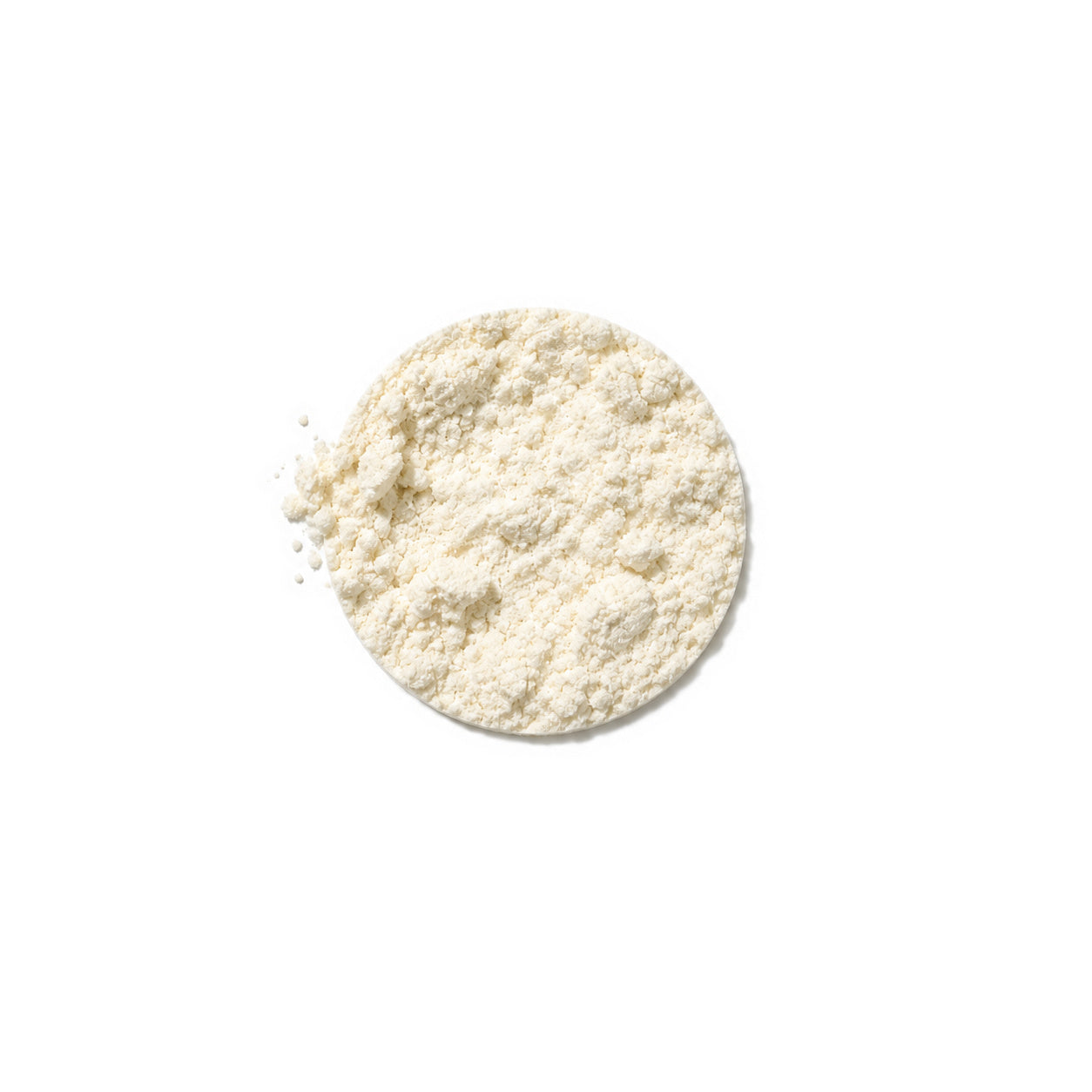 Whey protein powder on a white surface